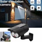 Lampe Caméra De Simulation D'extérieur à Énergie Solaire - Caméra De Surveillance De Sécurité Domestique Étanche - Lumière LED Clignotante