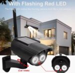 Lampe Caméra De Simulation D'extérieur à Énergie Solaire - Caméra De Surveillance De Sécurité Domestique Étanche - Lumière LED Clignotante – Image 5