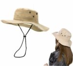 Chapeau De Soleil Pliable à Large Bord Avec Protection UV - Unisexe  Beige