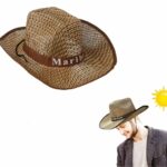 Chapeau De Soleil Unisexe en Paille Tissée à Large Bord Pour L'été