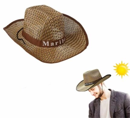 Chapeau De Soleil Unisexe en Paille Tissée à Large Bord Pour L'été