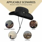Chapeau De Soleil Pliable à Large Bord Avec Protection UV - Unisexe  Noir – Image 4