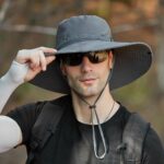 Chapeau de randonnée et de camping à large bord pour homme avec protection UV Gris – Image 8