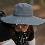 Chapeau de randonnée et de camping à large bord pour homme avec protection UV Gris – Image 10