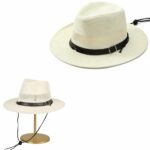 Chapeau De Soleil Tissé - Maille Creuse Respirante - Dessus - Mince - Perforé - Blanc