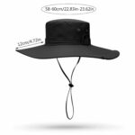 Chapeau de randonnée et de camping à large bord pour homme avec protection UV - Noir – Image 7