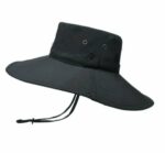 Chapeau de randonnée et de camping à large bord pour homme avec protection UV - Noir – Image 5
