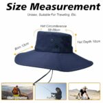 Chapeau de randonnée et de camping à large bord pour homme avec protection UV - Bleu – Image 3