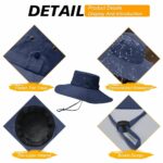 Chapeau de randonnée et de camping à large bord pour homme avec protection UV - Bleu – Image 4