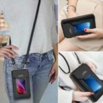 Sac à Écran Tactile Pour Femme Avec Étui Pour Téléphone Portable - Noir - Cuir - avec Bandoulière – Image 5