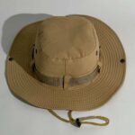 Chapeau De Seau Femme Et Homme - Protection Solaire Extérieure - Respirant - Pliable - Rayé Décontracté - Doux - Beige – Image 6