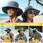 Chapeau De Soleil Pliable à Large Bord Avec Protection UV - Unisexe  Gris – Image 15