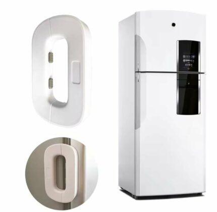 Système De Verrouillage Autocollant Pour Réfrigérateur - Adapté Aux Armoires Tiroirs Et Penderies - Blanc