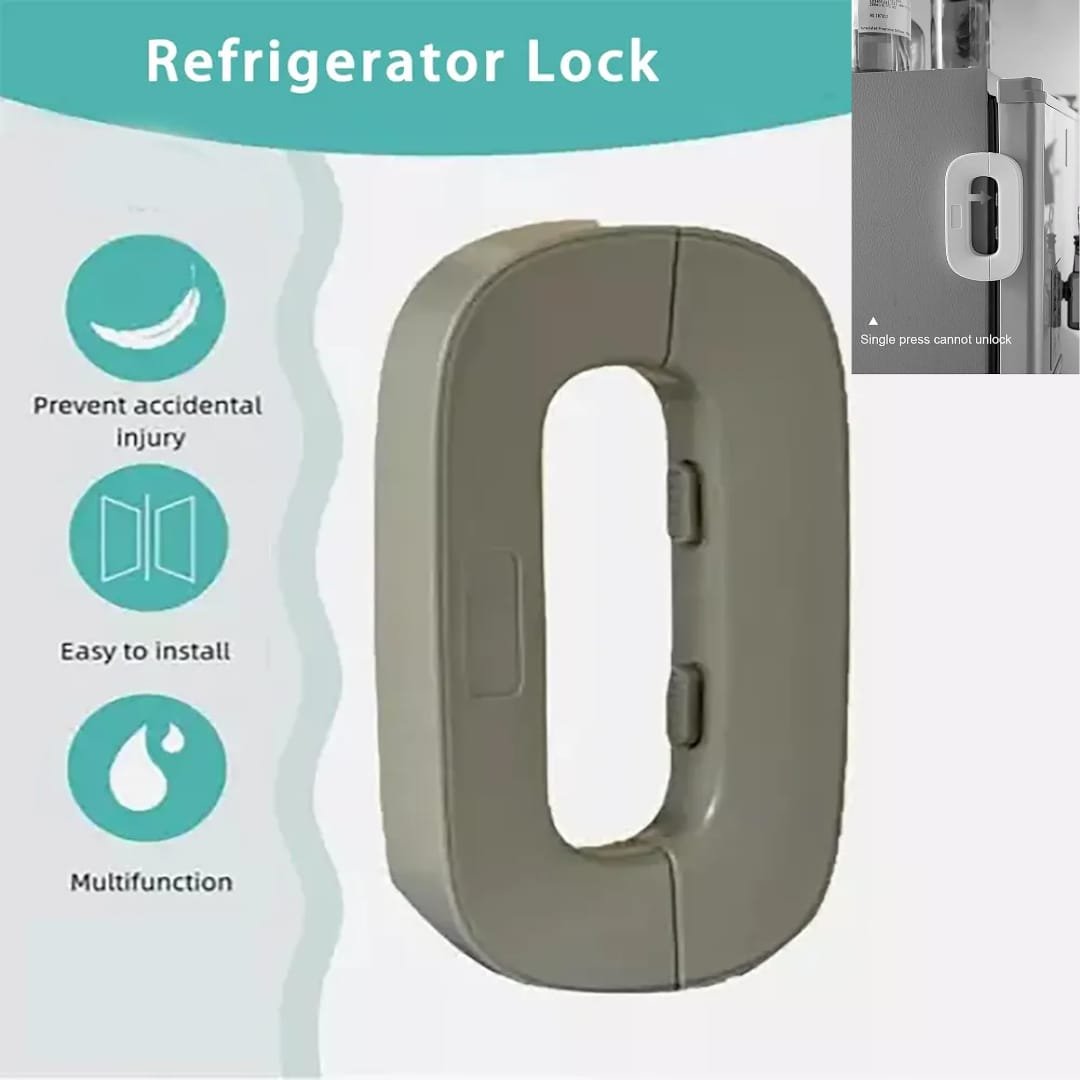 IMG-20250725-WA0044.jpg Système De Verrouillage Autocollant Pour Réfrigérateur - Adapté Aux Armoires Tiroirs Et Penderies - Gris – Image 1