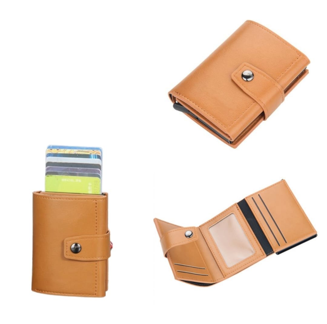 IMG-20250808-WA0052.jpg Portefeuille 2 en 1 Intelligent En Cuir Pour Cartes De Crédit – Billets De Banque – Métal Fin Pour Homme – Pliable – Beige – Image 1