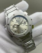 Montre Hublot Pour Homme – Bracelet En Acier Inoxydable – Résistance à l'eau - Qualité Premium - Argent – Image 10