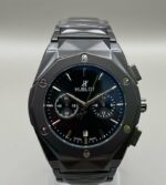 Montre Hublot Pour Homme – Bracelet En Acier Inoxydable – Résistance à l'eau - Qualité Premium - Noir – Image 6