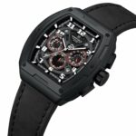 Montre Chronographe Naviforce NF8053 Pour Homme - Cuir Véritable - Tendance - Multifonction - Résistante à L’eau - Noir – Image 4