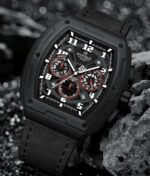 Montre Chronographe Naviforce NF8053 Pour Homme - Cuir Véritable - Tendance - Multifonction - Résistante à L’eau - Noir – Image 5