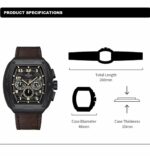 Montre Chronographe Naviforce NF8053 Pour Homme - Cuir Véritable - Tendance - Multifonction - Résistante à L’eau - Marron – Image 8