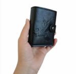 Portefeuille 2 en 1 Intelligent En Cuir Pour Cartes De Crédit – Billets De Banque – Métal Fin Pour Homme – Pliable – Noir – Image 6