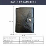 Portefeuille 2 en 1 Intelligent En Cuir Pour Cartes De Crédit – Billets De Banque – Métal Fin Pour Homme – Pliable – Noir – Image 8