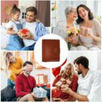 Portefeuille 2 en 1 Intelligent En Cuir Pour Cartes De Crédit – Billets De Banque – Métal Fin Pour Homme – Pliable - Beige – Image 4