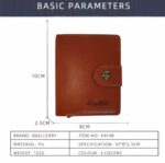 Portefeuille 2 en 1 Intelligent En Cuir Pour Cartes De Crédit – Billets De Banque – Métal Fin Pour Homme – Pliable - Beige – Image 7