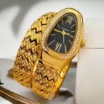 Montre De Luxe BVLGARI Pour Femme - Acier Inoxydable De Qualité Supérieure - Résistante à L’eau - Gold