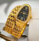 Montre De Luxe BVLGARI Pour Femme - Acier Inoxydable De Qualité Supérieure - Résistante à L’eau - Gold