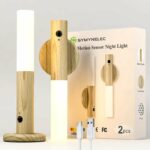 Pack De 2 Applique Murale En Bois - Veilleuse D'intérieur - Détecteur De Mouvement - Sans Fil - Rechargeable – Image 10