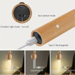 Pack De 2 Applique Murale En Bois - Veilleuse D'intérieur - Détecteur De Mouvement - Sans Fil - Rechargeable – Image 4