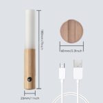 Pack De 2 Applique Murale En Bois - Veilleuse D'intérieur - Détecteur De Mouvement - Sans Fil - Rechargeable – Image 2