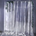 Guirlande Rideau lumineux Hauteur 3 Mètres Sur 3 Mètres - Étanche - Blanc – Image 3