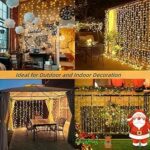 Guirlande Rideau lumineux Hauteur 3 Mètres Sur 3 Mètres - Étanche - Jaune – Image 8