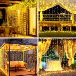 Guirlande Rideau lumineux Hauteur 3 Mètres Sur 3 Mètres - Étanche - Jaune – Image 11