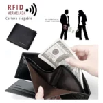 Portefeuille En Cuir Pour Homme – Design Élégant à Deux Volets – Avec Porte - Monnaie Intérieur – Porte-Cartes – Qualité Supérieure - Noir – Image 7