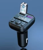 Émetteur FM - 3 en 1 -  Bluetooth Pour Voiture - Lecteur MP3 Bluetooth - Adaptateur Radio Sans Fil - Chargeur Allume-Cigare Rapide Avec 2 Ports USB - Kit Mains Libres – Image 6