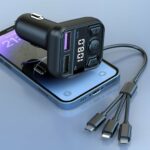 Émetteur FM - 3 en 1 -  Bluetooth Pour Voiture - Lecteur MP3 Bluetooth - Adaptateur Radio Sans Fil - Chargeur Allume-Cigare Rapide Avec 2 Ports USB - Kit Mains Libres – Image 2