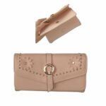 Portefeuille en Cuir Personnalisé 3 en 1 - Grande Capacité - Porte-carte de Crédit - Porte-monnaie - Élégant - Rose