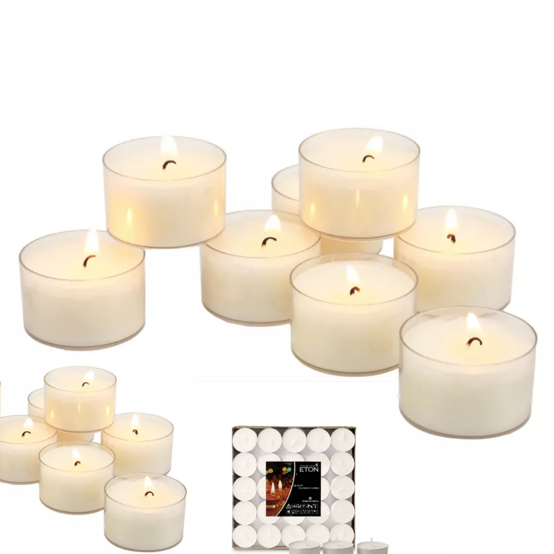 Polish_20250408_084218502.png Bougies Chauffe-plat - Lot de 16 Bougies Non Parfumées Pour La Maison - Le jardin et l'extérieur - Blanc – Image 1