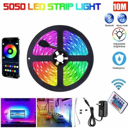 Bande Lumineuse LED 5050 - 12 V - 5 Mètres - WI-FI  RGB RGBW - Télécommande - Microcontrôleur - Alimentation Via Application