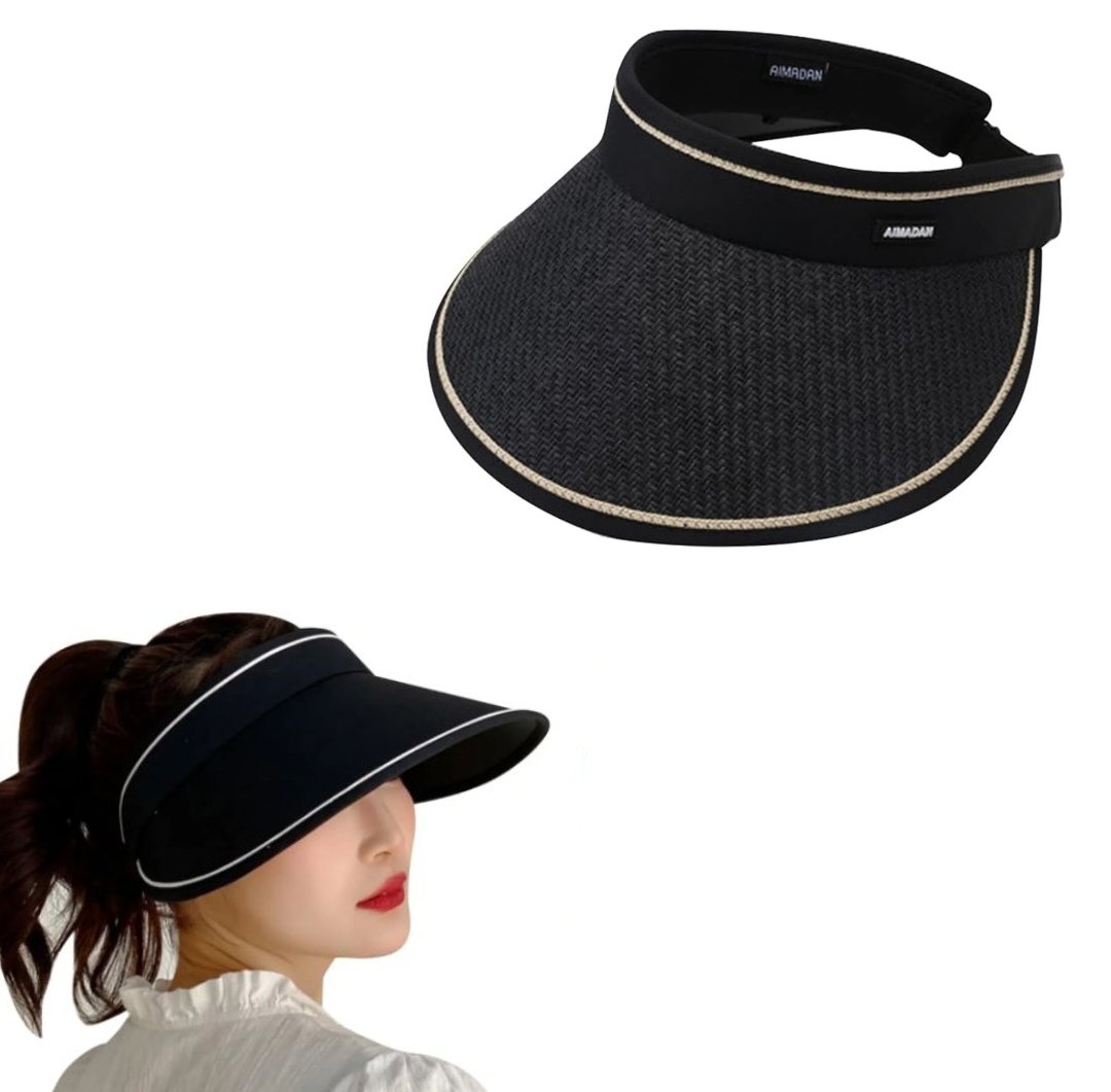 Polish_20250708_094910166_edit_209774241719031.jpg Chapeau Pliable Pour Femme - Élégant et Moderne - Protection UV - Noir – Image 1