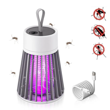 Lampe anti-Moustique - Étanche et Résistante Aux Chocs - Pour L'intérieur et L'extérieur Gris