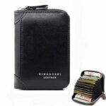 Portefeuille Homme en Cuir Synthétique Avec Fermeture Éclair - Compartiment Pour Billets et Cartes - 11 Emplacements - Haute Qualité - Noir