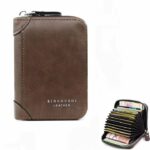 Portefeuille Homme en Cuir Synthétique Avec Fermeture Éclair - Compartiment Pour Billets et Cartes - 11 Emplacements - Haute Qualité