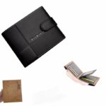 Portefeuille Avec Porte Cartes En Cuir Pour Homme – Design Élégant à Deux Volets – Avec Porte-Monnaie Intérieur – Porte-Cartes – Fermeture Éclair – Qualité Supérieure