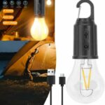 Lampe LED - 5 W - Rechargeable Pour Extérieur - 3 Mode - Avec Anneau De Fixation - Résistante À L'eau