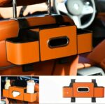 Organisateur Multifonctionnel Pour Siège Arrière De Voiture - 2 Porte-gobelets - Boîte À Mouchoirs Avec Crochet - Support Pour Téléphone – Image 2