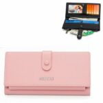 Portefeuille De Luxe Pour Femme Avec Porte-Monnaie - 100 % Cuir Véritable - Multifonctionnel - Grande Capacité - Rose